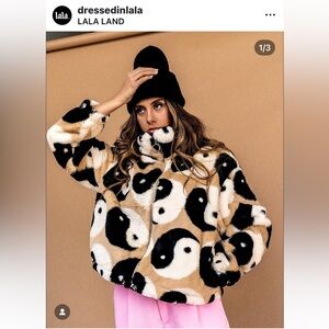 Black and White Yin Yang Teddy Jacket